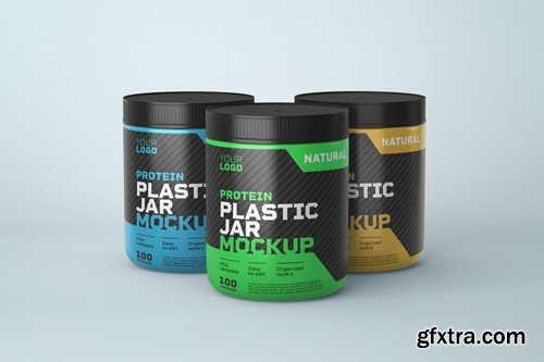 Food Supplement Plastic Jar Mockup AV8UDNY