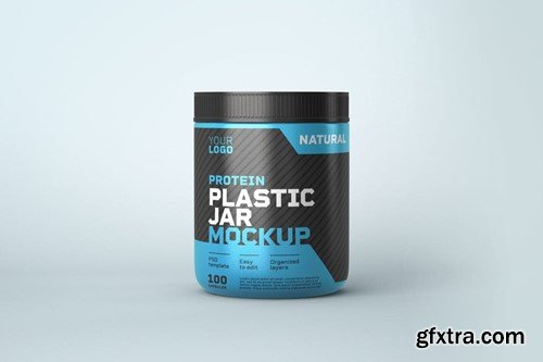 Food Supplement Plastic Jar Mockup AV8UDNY