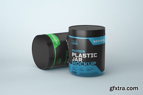 Food Supplement Plastic Jar Mockup AV8UDNY