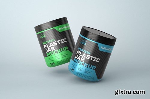 Food Supplement Plastic Jar Mockup AV8UDNY