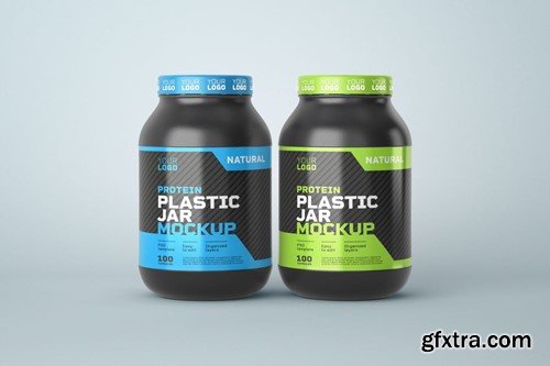 Food Supplement Plastic Jar Mockup V57T9CJ