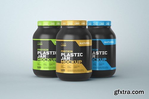 Food Supplement Plastic Jar Mockup V57T9CJ