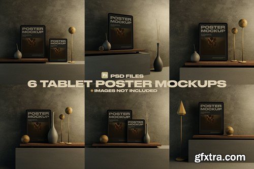 6 Dark Tablet Poster Mockups RPSVYFW