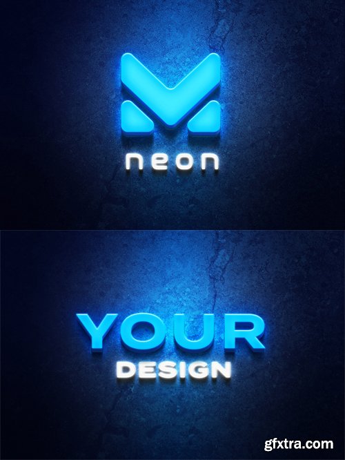 Neon Logo PSD Mockup Template