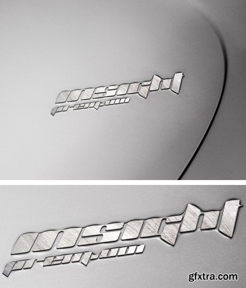 Logo Engraved in Metal - PSD Mockup Template