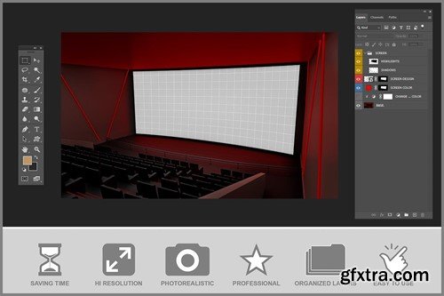 Cinema or Theater in the Auditorium Mockup ADAUBZW