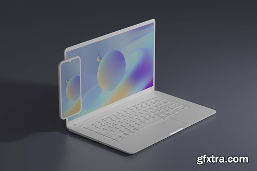 Laptop & Phone Mockup 8PZR3NU