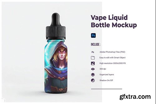 Vape Liquid Bottle Mockup XFDMKXW