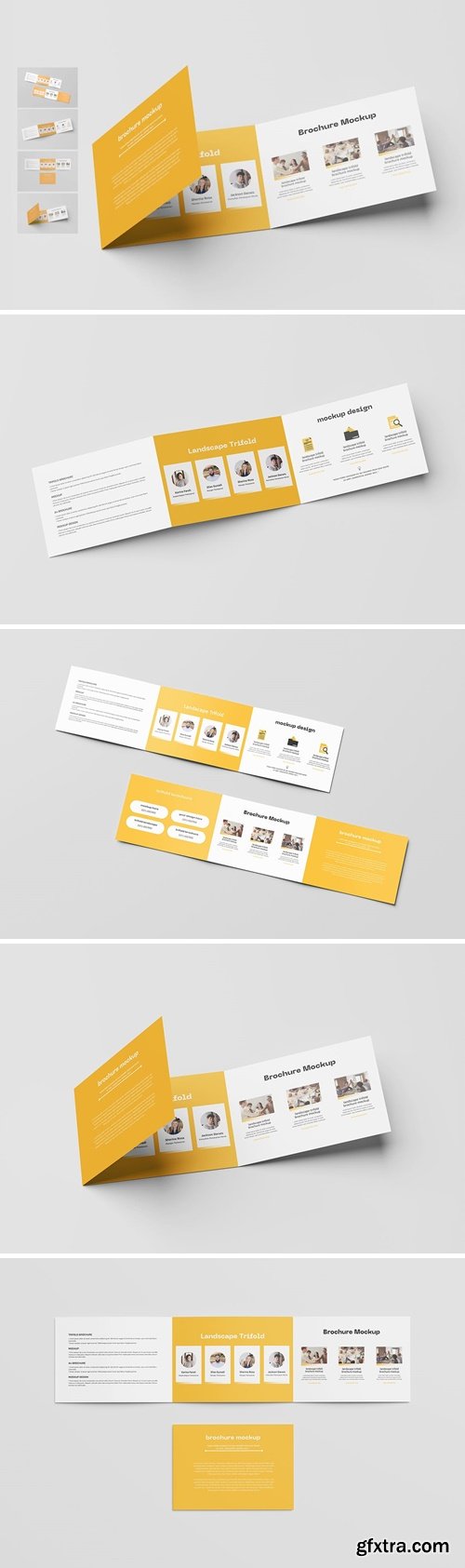 A4 trifold landscape brochure mockup UAJANZ4