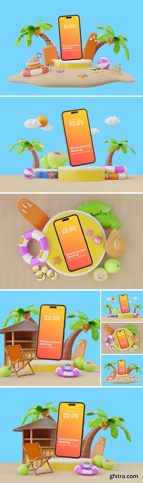 Phone Mockup Summer Scene 5XTKWMG