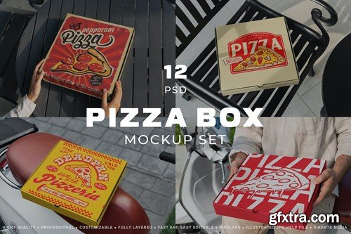 Pizza Box Mockups Set PBWY2WG