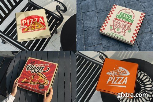 Pizza Box Mockups Set PBWY2WG