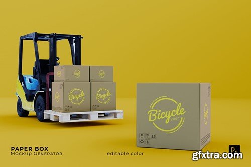 Box With Forklift Mockup JH4SJAN