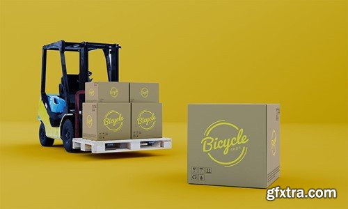 Box With Forklift Mockup JH4SJAN