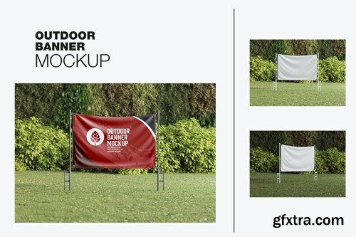 Horizontal Set Outdoor Banner Scene Mockup GS9RWW3