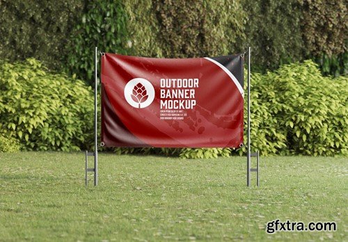 Horizontal Set Outdoor Banner Scene Mockup GS9RWW3