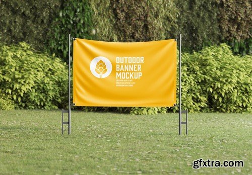 Horizontal Set Outdoor Banner Scene Mockup GS9RWW3