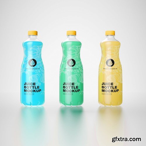 Pack of 3 Juice Bottle Mockup DZSWFQ2