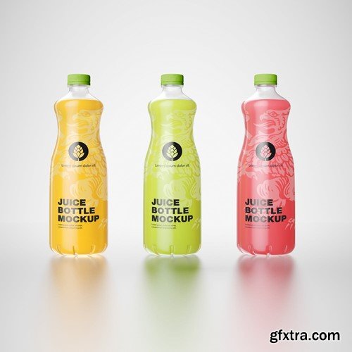 Pack of 3 Juice Bottle Mockup DZSWFQ2