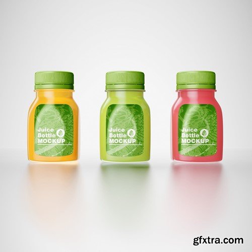 Pack of 3 Juice Bottle Mockup DZSWFQ2