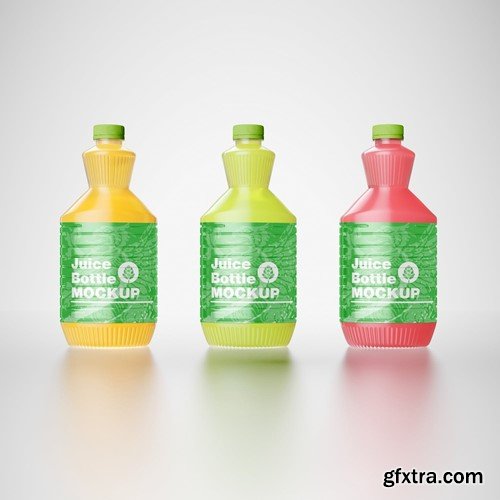 Pack of 3 Juice Bottle Mockup DZSWFQ2