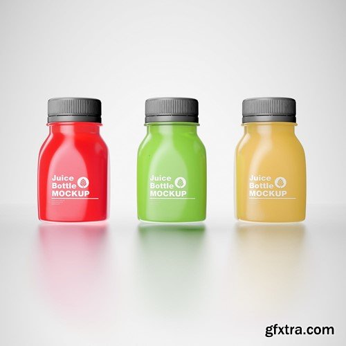 Pack of 3 Juice Bottle Mockup DZSWFQ2