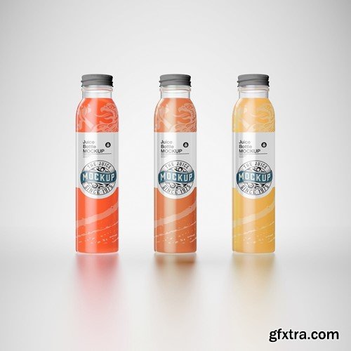 Pack of 3 Juice Bottle Mockup DZSWFQ2