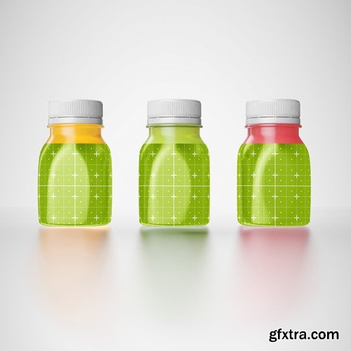 Pack of 3 Juice Bottle Mockup DZSWFQ2