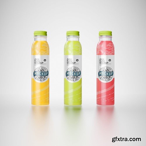 Pack of 3 Juice Bottle Mockup DZSWFQ2