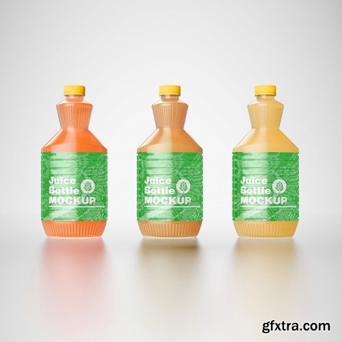 Pack of 3 Juice Bottle Mockup DZSWFQ2