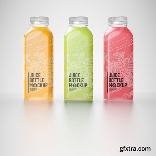 Pack of 3 Juice Bottle Mockup DZSWFQ2