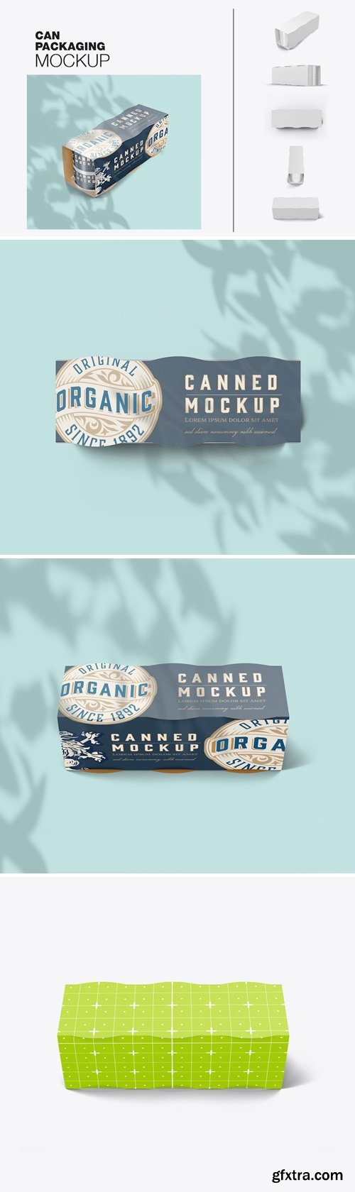 Pack 6 Cans with Packaging Mockup VD72NXD