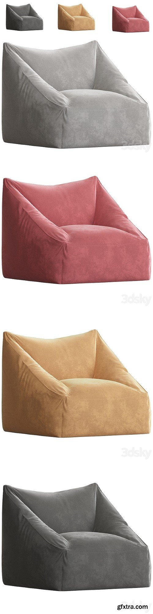 Cooper Velvet Bean Bag Chair