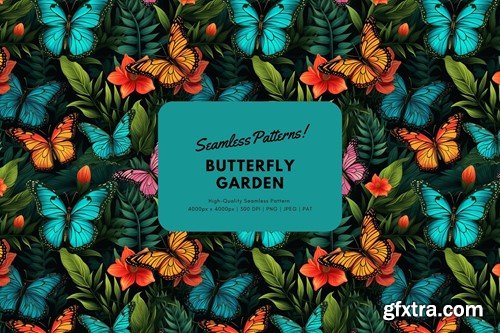 Butterfly Garden Floral Pattern CFLM4G8