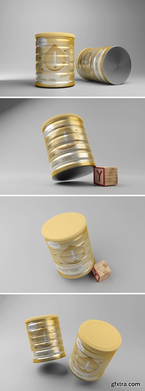 Baby Milk Powder Tin Can Mockup TS3Z6KW