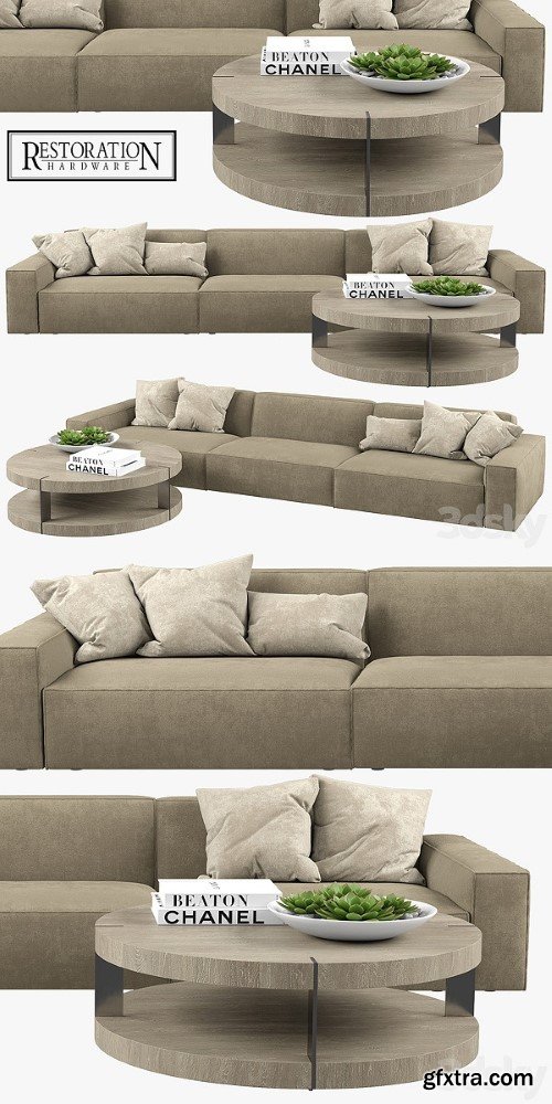 Restoration Hardware Como Modular Fabric Sofa