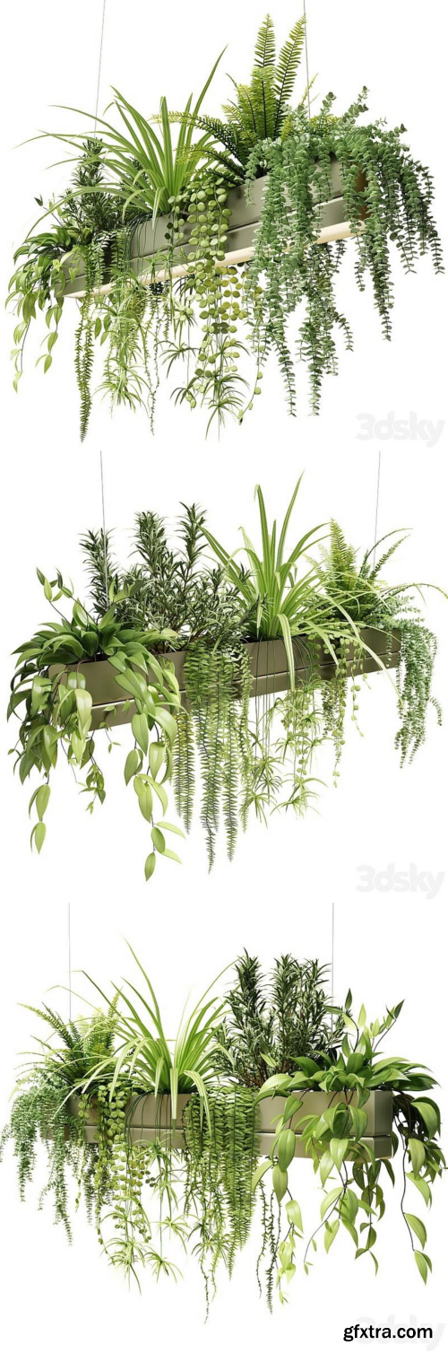 Hanging Plant Lantern Pots Bridge from Greenworks 3D Model