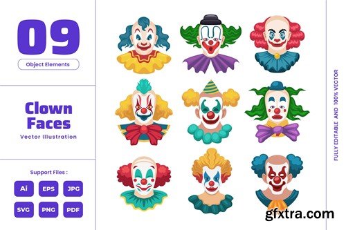 Clown Face - Scary Halloween Carnival Circus Mask GXXYSSK