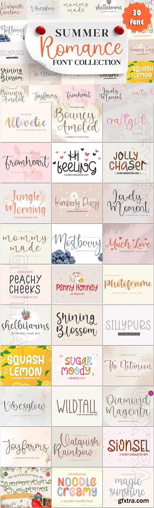 30 Beautiful Summer Romance Font Collection