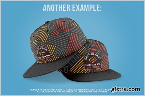 Snapback Cap with Sticker Mockup Template B86H942