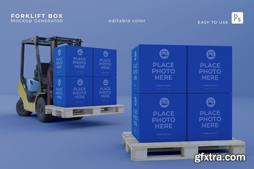 Box With Forklift Mockup FMKCB9R