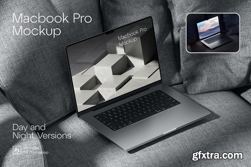 Macbook Pro (Day & Night Versions) Mockup NM3NBKS