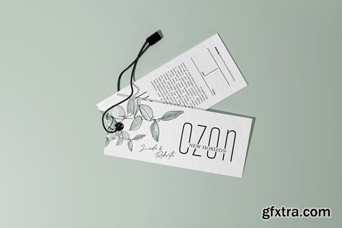 Clothing Tag With String and Seal Mockup PZYBVX9