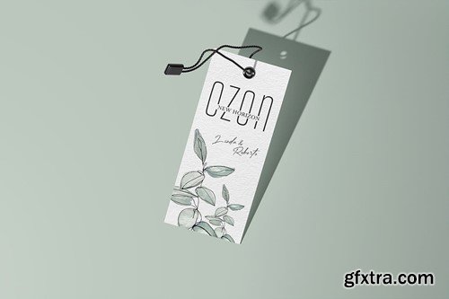 Clothing Tag With String and Seal Mockup PZYBVX9