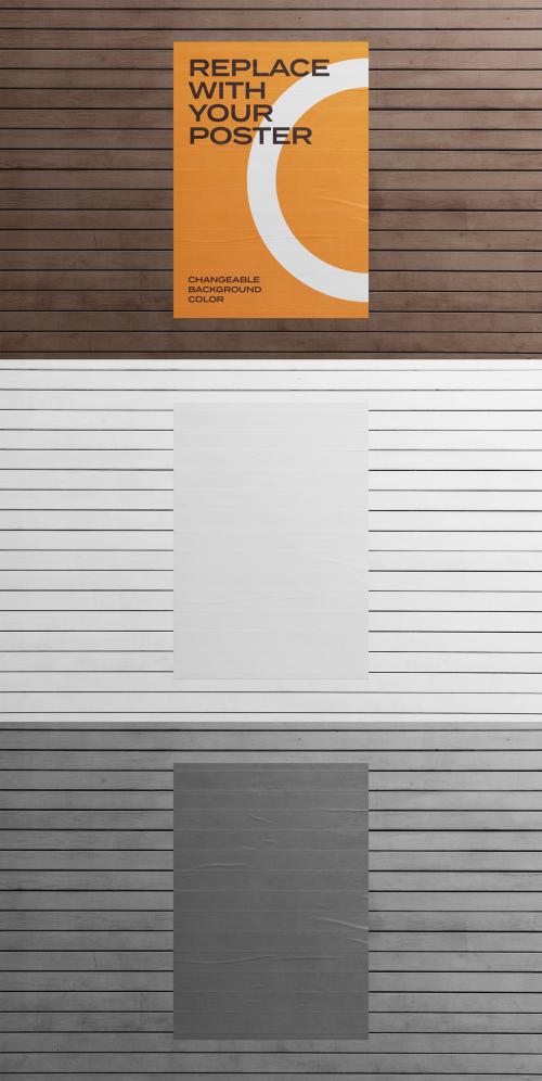 Poster Wall Mockup Template Street Outdoor Glued Advertisement 588730391