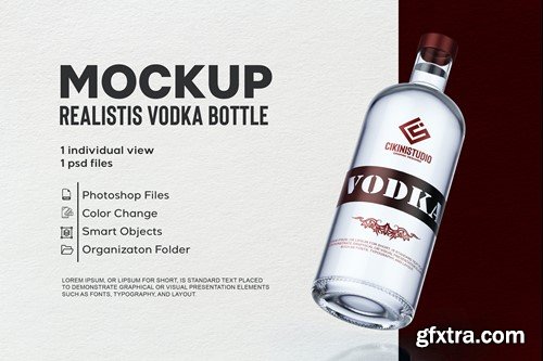 Vodka Bottle Mockup 5UHY9YG