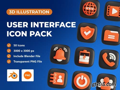 User Interface 3D Icon Pack Ui8.net