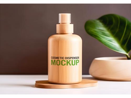 Cosmetic Dispenser Mockup. AI Generative 591065205