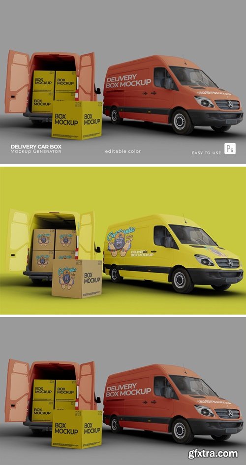 Delivery Car Box Mockup PLNSC4B