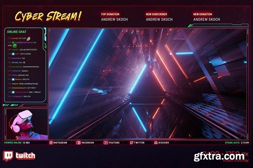 Gaming Stream Twitch Templates X66LDD2